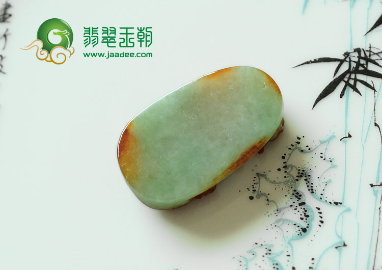 糯冰种红黄翡缅甸翡翠闻鸡起舞挂件