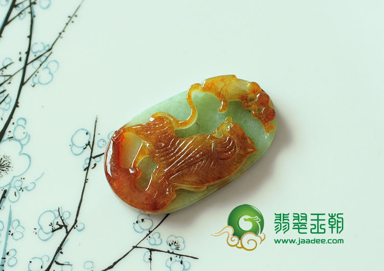 糯冰种红黄翡缅甸翡翠虎虎生威挂件