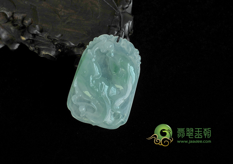 糯冰种飘翠缅甸翡翠年年有余挂件