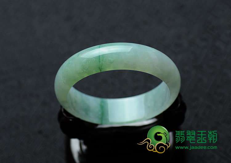 糯冰种淡紫飘花缅甸翡翠手镯（60）