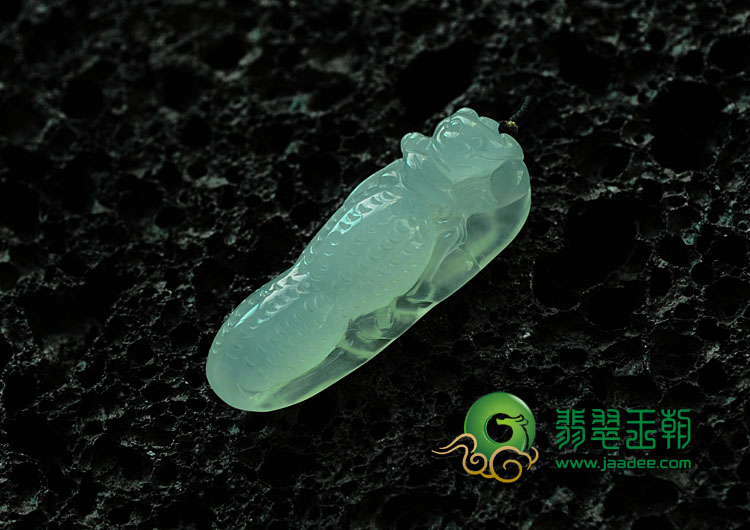 冰种淡晴水缅甸翡翠生意兴隆挂件