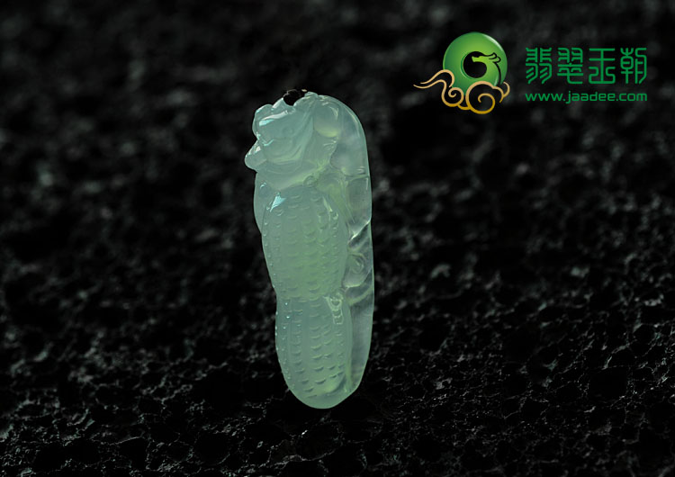 冰种淡晴水缅甸翡翠生意兴隆挂件