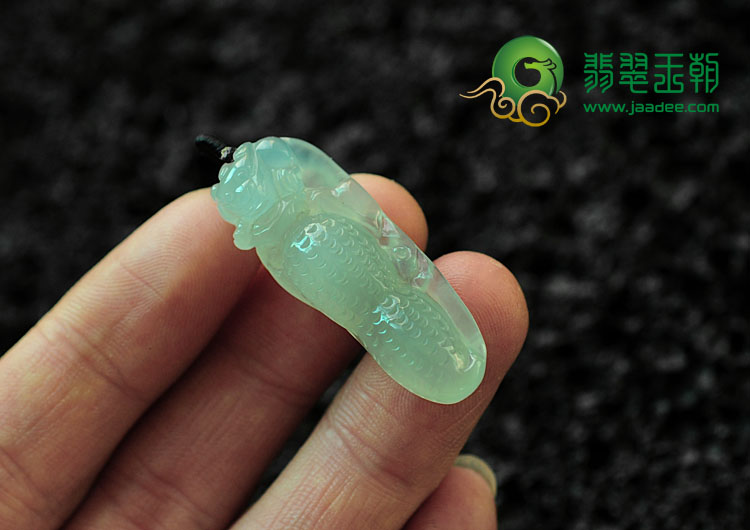 冰种淡晴水缅甸翡翠生意兴隆挂件
