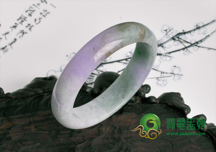 糯冰种春带彩缅甸翡翠手镯（57.8）