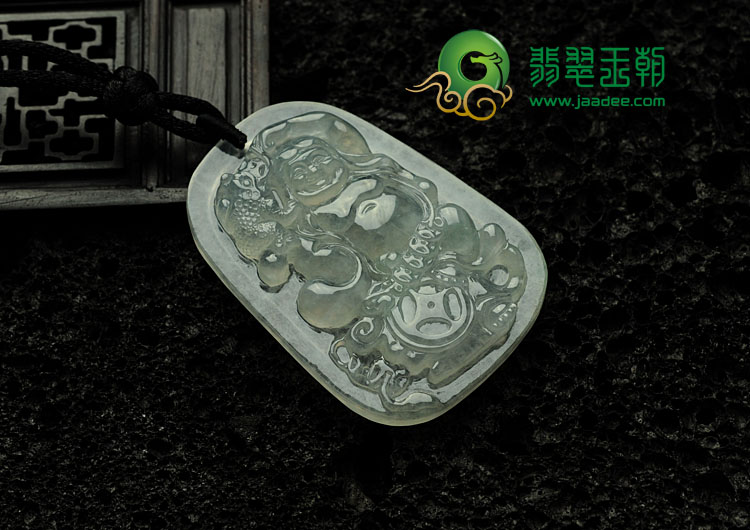 冰种缅甸翡翠刘海戏金蟾挂件