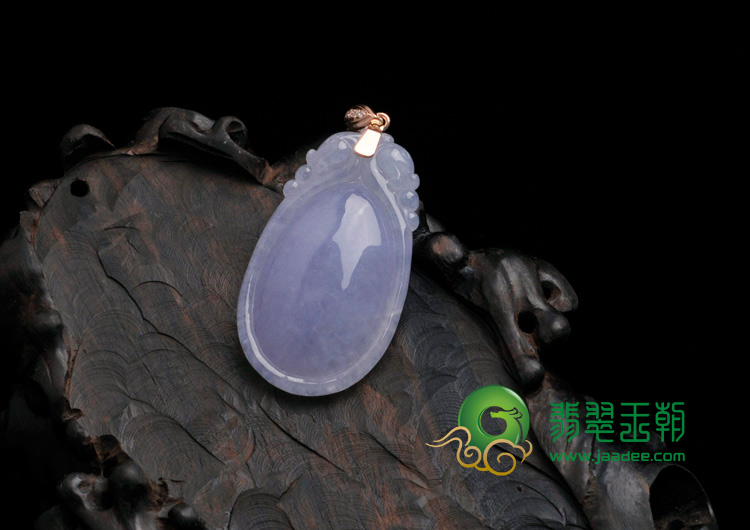 糯冰种紫罗兰缅甸翡翠双龙戏珠挂件