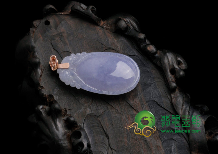 糯冰种紫罗兰缅甸翡翠双龙戏珠挂件