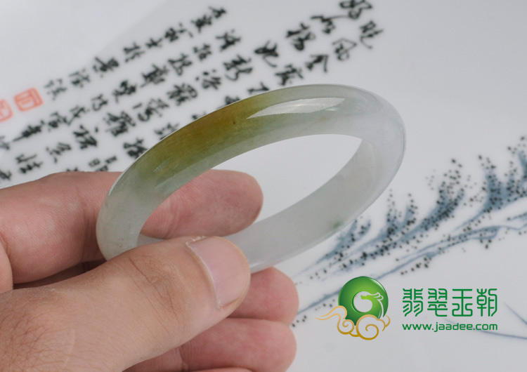 糯冰种黄翡缅甸翡翠手镯（53.2）