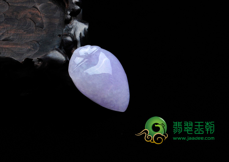 糯冰种紫罗兰缅甸翡翠寿桃挂件