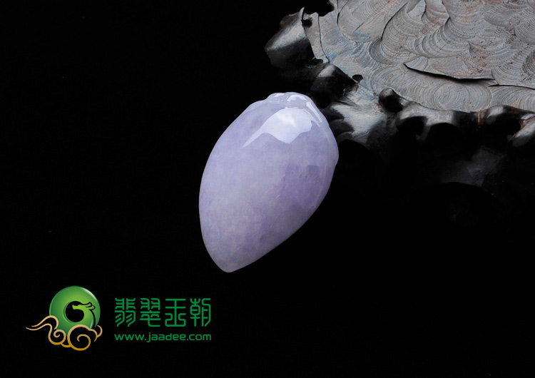 糯冰种紫罗兰缅甸翡翠寿桃挂件