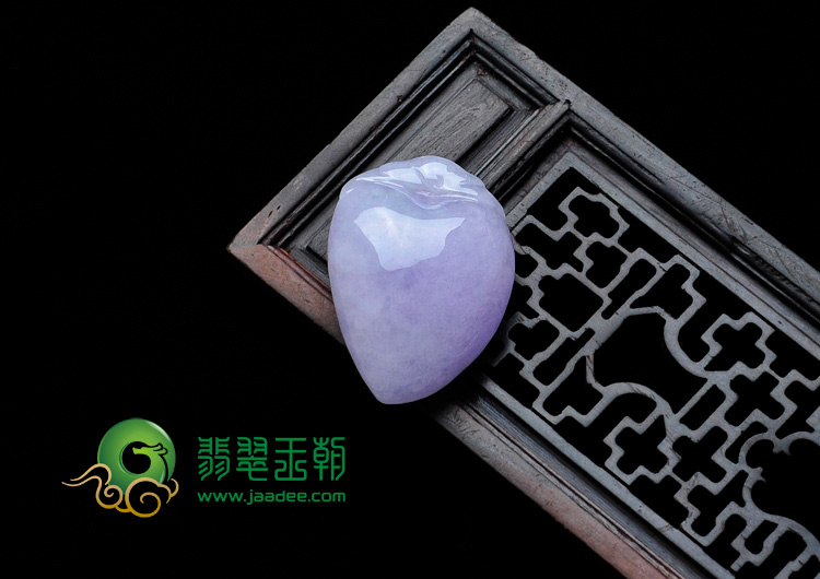 糯冰种紫罗兰缅甸翡翠寿桃挂件