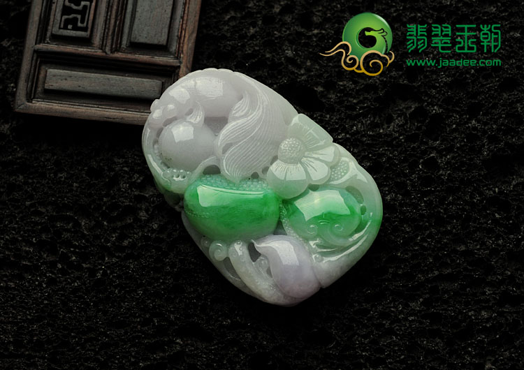 糯冰种春带彩缅甸翡翠金玉满堂挂件