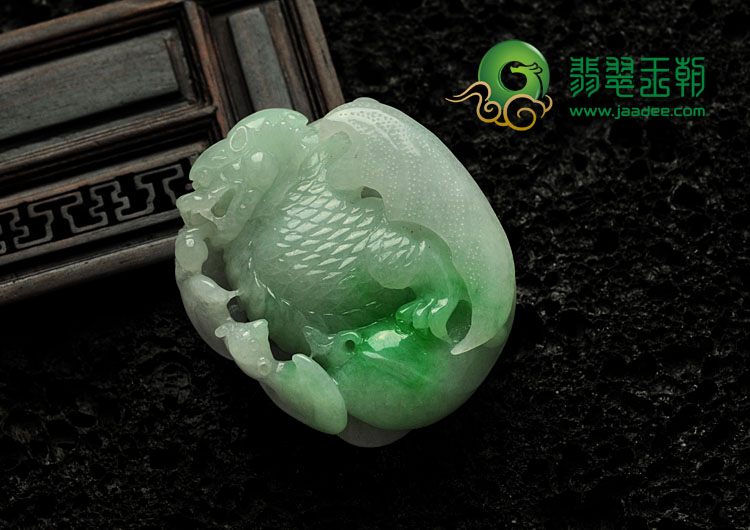 糯冰种飘翠缅甸翡翠福寿双全挂件