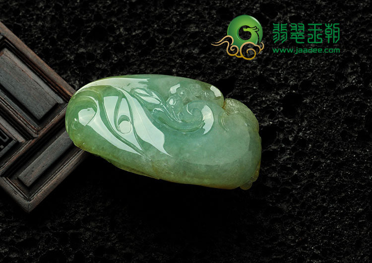 糯冰种绿晴水黄翡缅甸翡翠双喜临门挂件/手玩件
