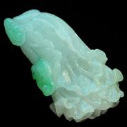 糯冰种翠色缅甸翡翠白菜挂件