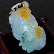 冰种三彩缅甸翡翠福禄寿手玩件
