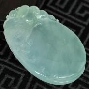 冰种淡紫罗兰缅甸翡翠福在眼前挂件