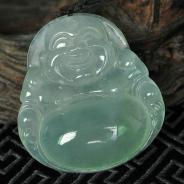 冰种晴水缅甸翡翠玉佛挂件