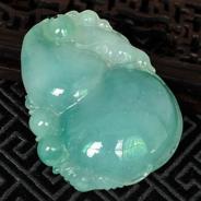 糯冰种蓝晴水缅甸翡翠福禄寿挂件