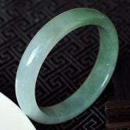 糯冰种晴水淡紫罗兰缅甸翡翠手镯（57.8mm）