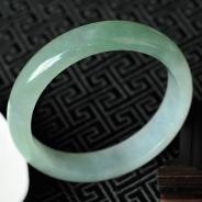 糯冰种晴水淡紫罗兰缅甸翡翠手镯（57.7mm）