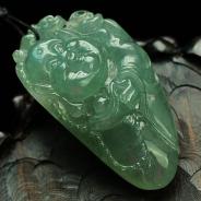 (超值推荐)冰种晴水缅甸翡翠“元宝笑佛”挂件