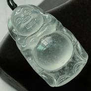 冰玻种缅甸翡翠站佛挂件