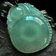 冰种晴水缅甸翡翠福在眼前挂件