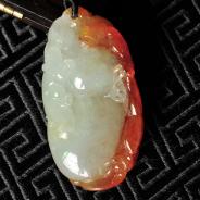 糯冰种红黄翡缅甸翡翠福禄寿挂件