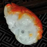 细糯种红黄翡缅甸翡翠富贵双喜挂件