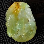 冰种黄翡缅甸翡翠英明神武挂件
