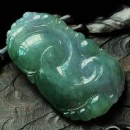 糯冰种淡春晴水缅甸翡翠如意寿挂件