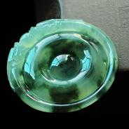 冰种飘花缅甸翡翠福在眼前挂件