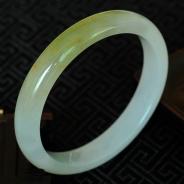 冰种黄翡缅甸翡翠手镯（59.9mm）