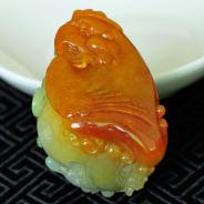 糯冰种三彩缅甸翡翠英明神武挂件