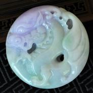 细糯种紫罗兰缅甸翡翠飞龙在天挂件
