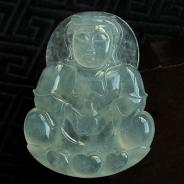 冰种晴水缅甸翡翠观音挂件（单件）