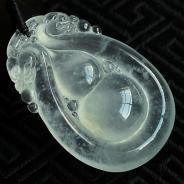玻璃种强莹光缅甸翡翠福禄寿挂件