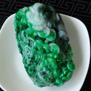 细糯种飘绿花缅甸翡翠金钱缠身手玩件