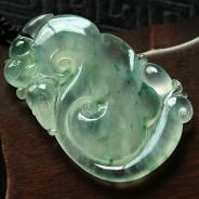 玻璃种飘花缅甸翡翠如意挂件