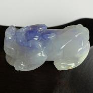 冰种紫罗兰缅甸翡翠貔貅挂件