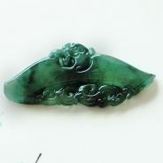冰种飘花缅甸翡翠龙凤呈祥挂件