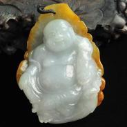 糯冰种黄翡缅甸翡翠玉佛挂件