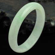 糯冰种飘翠缅甸翡翠手镯（56mm）