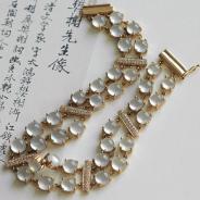 玻璃种缅甸翡翠包玫瑰金手链（真钻）