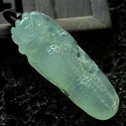 冰种淡晴水缅甸翡翠生意兴隆挂件
