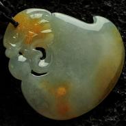 冰种黄翡缅甸翡翠仿古龙头挂件