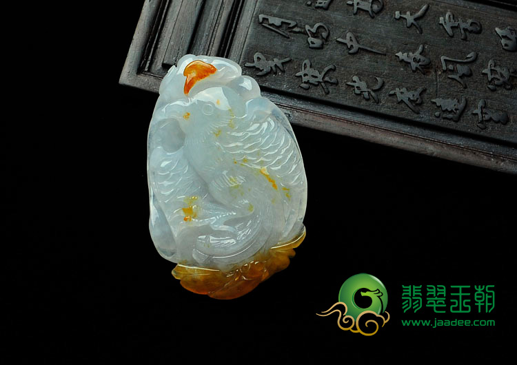 糯冰种黄翡缅甸翡翠英明神武挂件