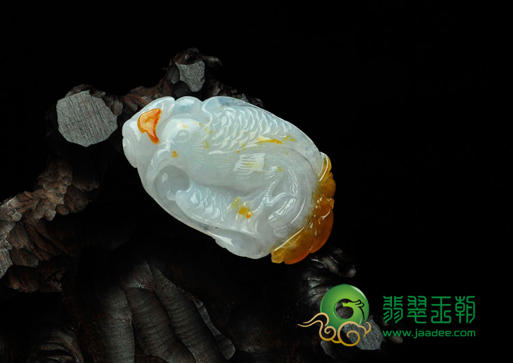 糯冰种黄翡缅甸翡翠英明神武挂件