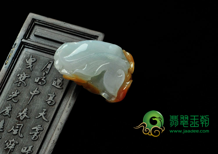 糯冰种红黄翡缅甸翡翠鸟语花香挂件